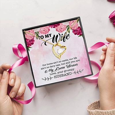 Our Home Ain't No Castle But Still You're My Queen Forever Love Your Husband Forever Love Pendant Necklace