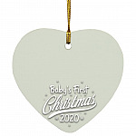 Personalized Your Baby’s Photo, White, SUBORNH Heart Ornament