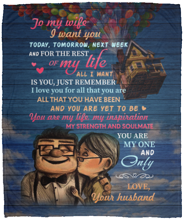 Letter To My Wife from Husband I Want You Today Tomorrow Fleece Blanket - Mink Sherpa Blanket - Woven Blanket, White, Cozy Plush Fleece Blanket - 50x60