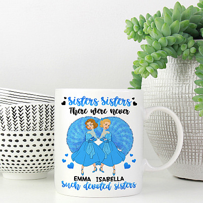Alternative view of Personalized Sisters Sisters There Were Never Such Devoted Sisters Ceramic Coffee Mug - Beer Stein - Water Bottle