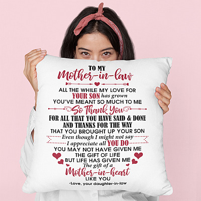 Alternative view of To My Mother In Law You've Meant So Much To Me Thank You Throw Pillow - Mother In Law Gifts From Bride