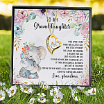 Elephant To My Granddaughter Once Upon A Time There Was A Little Girl Forever Love Heart Pendant Necklace