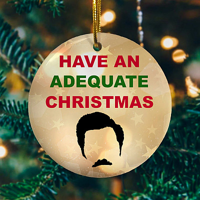 Alternative view of Ron Have An Adequate Christmas Movie Decorative Christmas Ornament - Holiday Flat Circle Ornament