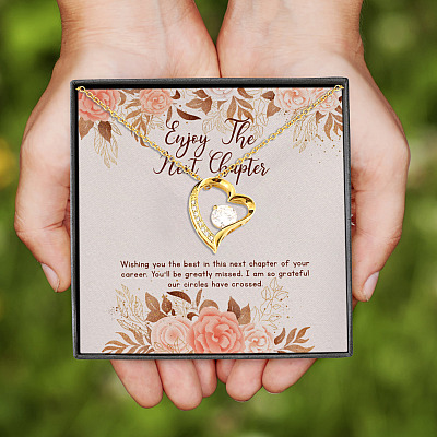 Wishing You the Best in Your New Job Colleague Farewell Gift Forever Love Pendant Necklace
