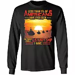 Less Than 1% Of Americans Have Ever Seen The Sunset From A U.S. Navy Ship Hoodie Sweatshirt T-Shirt, Black, Long Sleeve