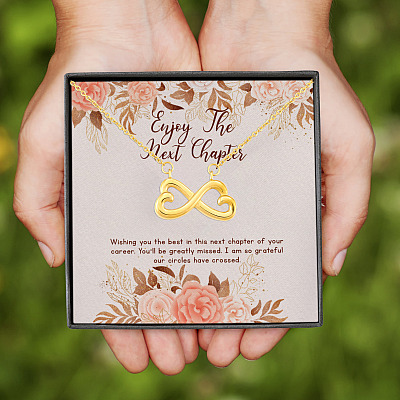 Wishing You the Best in Your New Job Colleague Farewell Gift Infinity Heart Pendant Necklace