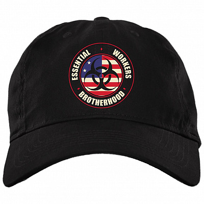 Essential Workers Brotherhood Essential Employee American 2020 Twill Cap - High-Profile Snapback Hat, Black, Brushed Twill Dad Cap