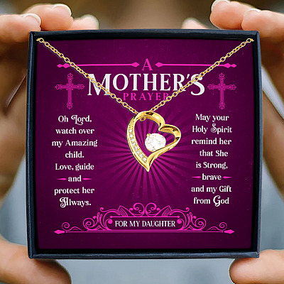A Mother's Prayer For My Daughter Faith Hope Love Christian Cross Jewelry Gift Forever Love Pendant Necklace
