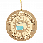 Co-vid 19 Apo-calyspe Survivor 2020 Decorative Christmas Ornament - Holiday Flat Circle Ornament, White, Circle Ornament