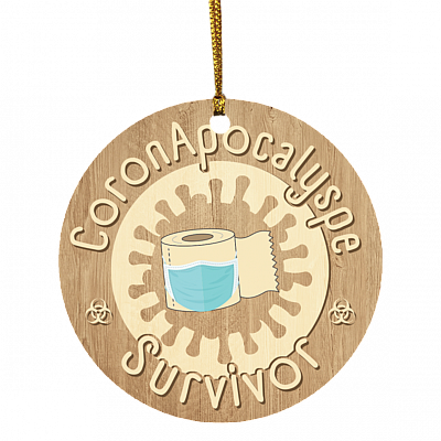 Co-vid 19 Apo-calyspe Survivor 2020 Decorative Christmas Ornament - Holiday Flat Circle Ornament, White, Circle Ornament