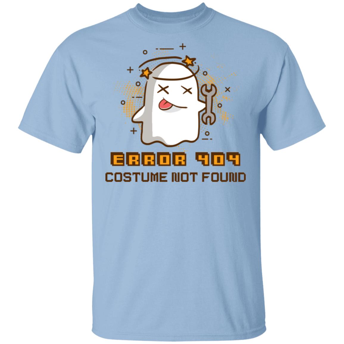 Error 404 Costume Not Found Halloween T-Shirt - Funny Halloween Ghost Shirt Gifts, Light Blue, Unisex T-Shirt