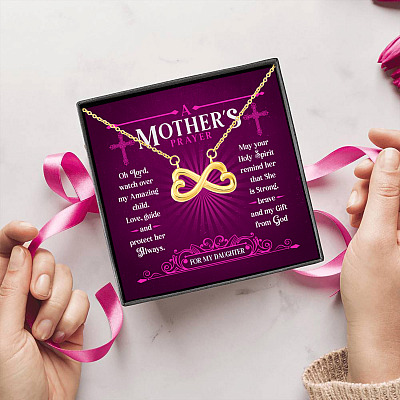 Alternative view of A Mother's Prayer For My Daughter Faith Hope Love Christian Cross Jewelry Gift Infinity Heart Pendant Necklace