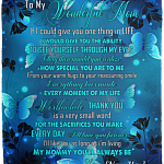 Personalized To My Wonderful Mom Give You Ability See Yourself Through My Eyes Fleece Blanket, White, Cozy Plush Fleece Blanket - 50x60