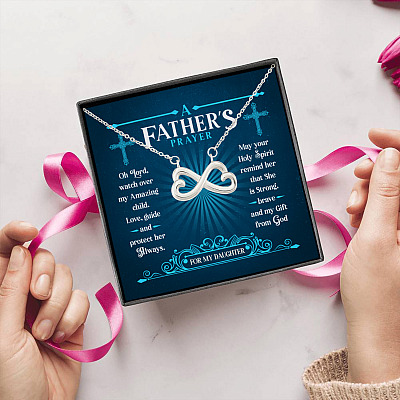 Alternative view of A Father's Prayer For My Daughter Faith Hope Love Christian Cross Jewelry Gift Infinity Heart Pendant Necklace