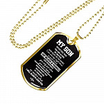 My Son Just Believe In Yourself And Remember You Only Fail When You Stop Trying Dog Tag Pendant Necklace - Dog Tag (Gold Plated) My Son Just Believe In Yourself And Remember You Only Fail When You Stop Trying Dog Tag Pendant Necklace - Dog Tag (Gold Plated)