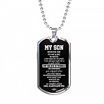 My Son Just Believe In Yourself And Remember You Only Fail When You Stop Trying Dog Tag Pendant Necklace - Dog Tag (Silver) My Son Just Believe In Yourself And Remember You Only Fail When You Stop Trying Dog Tag Pendant Necklace - Dog Tag (Silver)