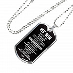 My Son Just Believe In Yourself And Remember You Only Fail When You Stop Trying Dog Tag Pendant Necklace - Dog Tag (Silver) My Son Just Believe In Yourself And Remember You Only Fail When You Stop Trying Dog Tag Pendant Necklace - Dog Tag (Silver)