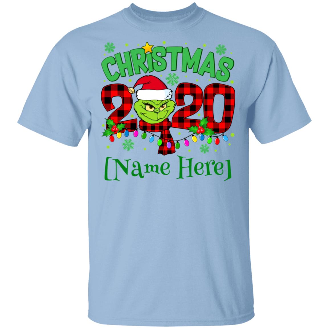 Personalized Christmas 2020 T-Shirt - Xmas 2020 Shirt, Light Blue, Unisex T-Shirt Personalized Christmas 2020 T-Shirt - Xmas 2020 Shirt, Light Blue, Unisex T-Shirt