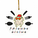 Friendsgiving 2020 Decorative Christmas Ornament Keepsake - Holiday Flat Circle Ornament, White, Circle Ornament