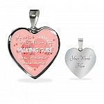 A Sister Is God's Way Of Making Sure We Never Walk Alone Heart Pendant Necklace Gifts From Sister - Heart Luxury Necklace (Silver)