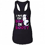 I Put the B-oo in Booty Funny Ghost Cotton Tank Top Tee - Ladies Racerback Tank, Black, Ladies Racerback Tank