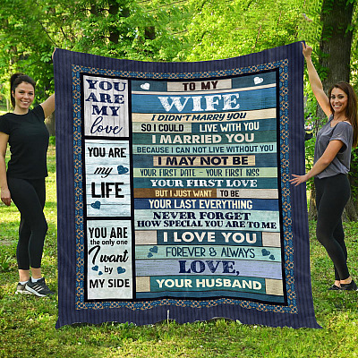 Alternative view of To My Wife I Didn't Marry You So I Could Live With You Fleece Blanket - Premium Sherpa Blanket