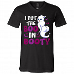 I Put The B-oo in Booty Funny Ghost T-Shirt - V-Neck Tee, Black, V-Neck T-Shirt