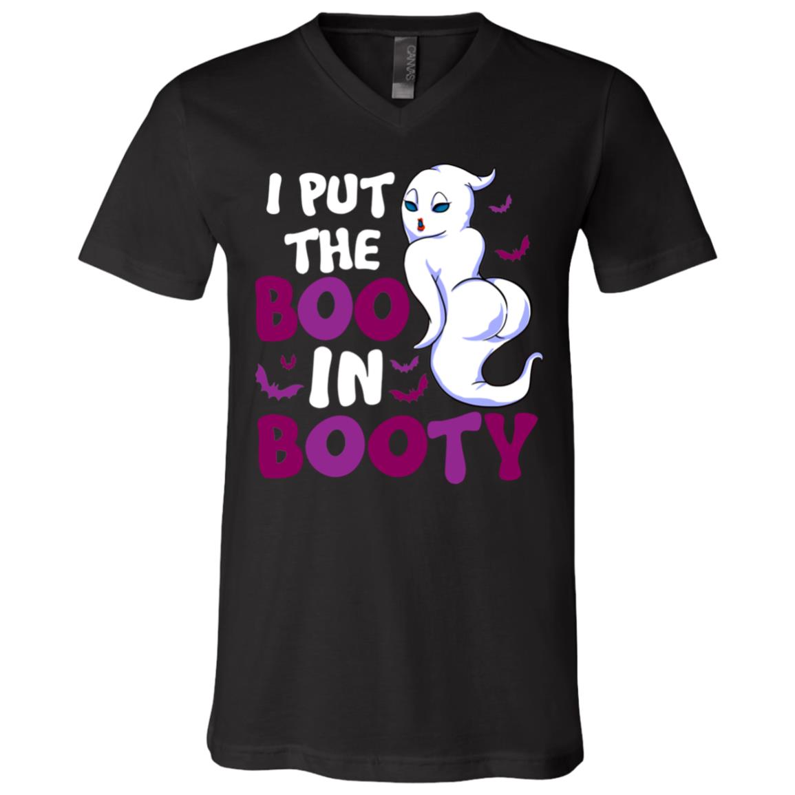 I Put The B-oo in Booty Funny Ghost T-Shirt - V-Neck Tee, Black, V-Neck T-Shirt