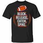 Block Release Catch Football Spike Movements for Fan T-Shirt, Black, Unisex T-Shirt