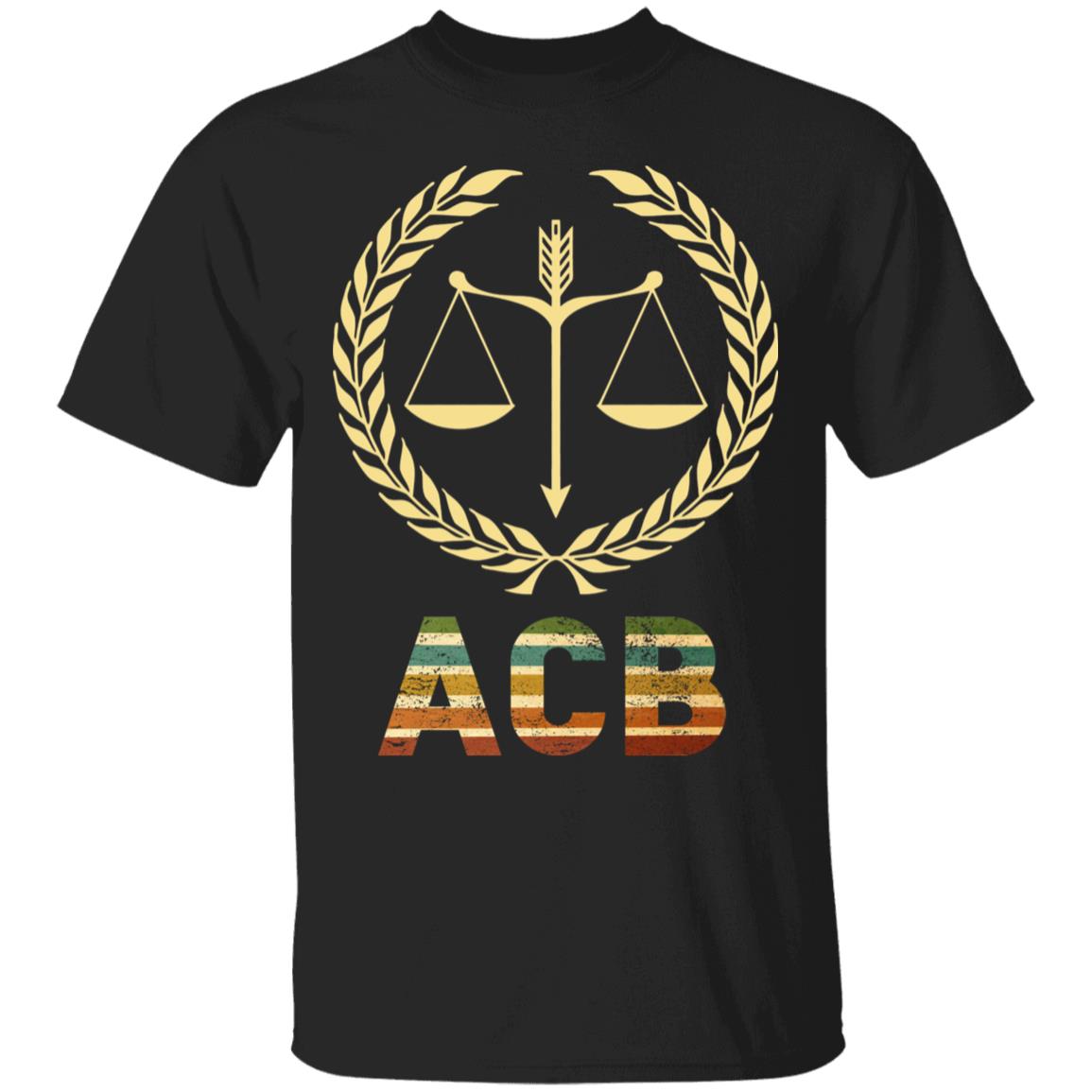 ACB Shirt - Amy Coney Barrett T-Shirt - Retro Vintage Shirt - Associate Justice Shirt - SCOTUS 2020 Shirt, Black, Unisex T-Shirt
