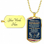 What Is A Veteran Active Duty Discharged Retired Reserve That Is Honor Dog Tag Pendant Necklace - Dog Tag (Gold Plated)