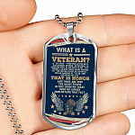 What Is A Veteran Active Duty Discharged Retired Reserve That Is Honor Dog Tag Pendant Necklace - Dog Tag (Silver)