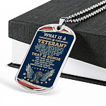 What Is A Veteran Active Duty Discharged Retired Reserve That Is Honor Dog Tag Pendant Necklace - Dog Tag (Silver)
