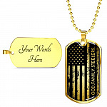 God Family Badass Veteran Dog Tag Pendant Necklace - US Veteran Gifts - Dog Tag (Gold Plated)