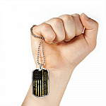 God Family Badass Veteran Dog Tag Pendant Necklace - US Veteran Gifts - Dog Tag (Silver)