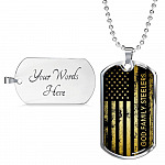 God Family Badass Veteran Dog Tag Pendant Necklace - US Veteran Gifts - Dog Tag (Silver)
