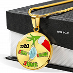 2020 Stink Stank Stunk Funny Quarantine Christmas Luxury Circle Pendant Necklace - Circle Luxury Necklace (Gold Plated) 2020 Stink Stank Stunk Funny Quarantine Christmas Luxury Circle Pendant Necklace - Circle Luxury Necklace (Gold Plated)