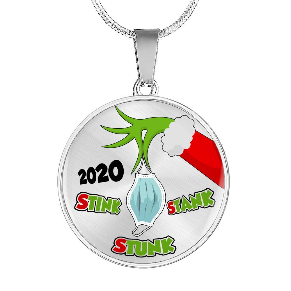 2020 Stink Stank Stunk Funny Quarantine Christmas Luxury Circle Pendant Necklace - Circle Luxury Necklace (Silver) 2020 Stink Stank Stunk Funny Quarantine Christmas Luxury Circle Pendant Necklace - Circle Luxury Necklace (Silver)