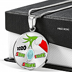 2020 Stink Stank Stunk Funny Quarantine Christmas Luxury Circle Pendant Necklace - Circle Luxury Necklace (Silver) 2020 Stink Stank Stunk Funny Quarantine Christmas Luxury Circle Pendant Necklace - Circle Luxury Necklace (Silver)