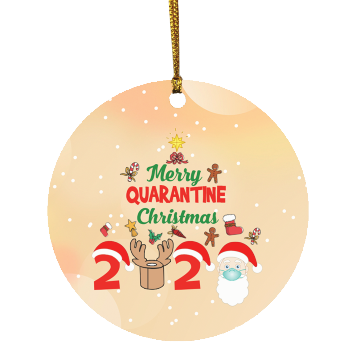 Merry Quarantine Christmas 2020 Christmas Ornament Keepsake - Holiday Flat Circle Ornament, White, Circle Ornament Merry Quarantine Christmas 2020 Christmas Ornament Keepsake - Holiday Flat Circle Ornament, White, Circle Ornament