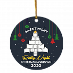Silent Night Rolly Night Circle Ornament Keepsake - Funny 2020 Pandemic Circle Ornament, White, Circle Ornament