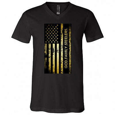 God Family Badass Veteran T-Shirt V-Neck - US Veteran Gifts, Black, V-Neck T-Shirt