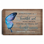 Personalized Beautiful Soul Beautiful Memories Loved Missed Memorial Wrapped Framed Canvas Prints - Unframed Poster, White, 0.75'' Framed Canvas