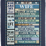 To My Wife I Didn't Marry You So I Could Live With You Fleece Blanket - Premium Sherpa Blanket, White, Cozy Plush Fleece Blanket - 50x60