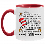 I Will Teach You In A Room I Will Teach Now Accent Mug - Funny Quarantined 2020 Teacher Mug, White/Red, 11 oz. Accent Mug