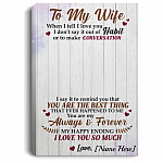 To My Wife Framed Canvas, White, 0.75'' Framed Canvas