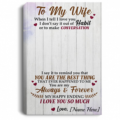 To My Wife Framed Canvas, White, 0.75'' Framed Canvas
