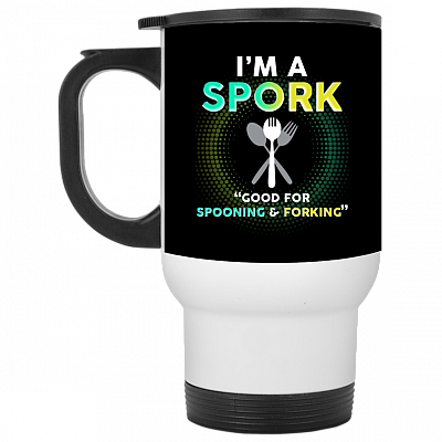 14 oz. White Travel Mug