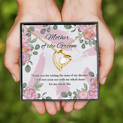 Thank You for Raising the Man of My Dreams Mother of the Groom Appreciation Gift Forever Love Pendant Necklace