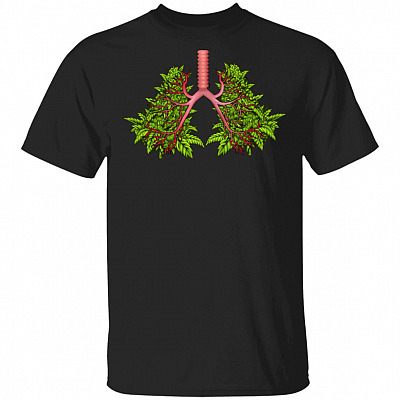 Lung Cannabis Funny Weed 420 Marijuana T-shirt - Weed Lung Marijuana Stoner Shirt, Black, Unisex T-Shirt